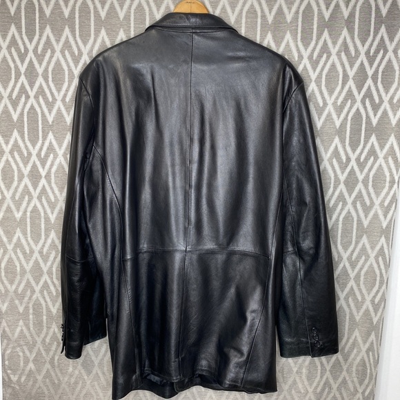 Weathered Leather Jacket 46L Men’s Blazer Cut - Picture 2 of 6